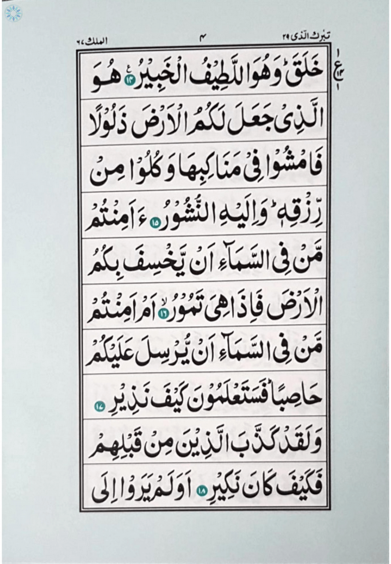 Qur'an › South African Qur'an › Surah Al-Mulk # 18K